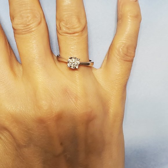 New 14K Diamond Solitaire Engagement Ring - Picture 4 of 10